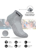 Xjarvis Ankle Length Socks For Men & Women - Moisture-Wicking Odor-Free Breathable Cotton Cushioned Half Terry Combo - Ideal For Sports Gym & Formal Wear - Pack Of 3 Pairs Grey Free Size,Grey,,B0B4GKG8F2