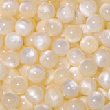 NITOPUPU 100Pcs 8mm Off-White Cat Eye Beads with Glitter Powder Round Resin Beads for Jewelry Making DIY Bracelets Necklace Earr