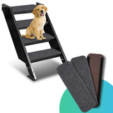 ESUDNT RV Step Covers Rug 3 Pack Stair Covers Carpets for Mobile Home, Camper, 24 inch Wide (24 *7.5 , Black)