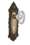 Nostalgic Warehouse Victorian Plate with Keyhole Chateau Knob, Passage - 2.75, Antique Brass