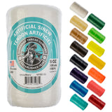 Gudebrod Sinew 8oz 900ft (300yd) White 5ply, 70lb Test | Artificial Sinew for Beading | Wax String | Waxed Thread | Heavy Duty T