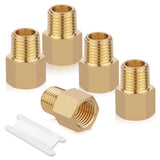 Ailbiuko Brass Pipe Fittings,1/4 NPT Thread Male to 1/4 NPT Thread Female Adapter Extension Fittings Brass fitting,(Pack of 5)
