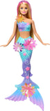 Barbie Mermaid Toy Dolls with Surprise Magic Blooming Flowers Feature, Ombre Tails, Pearl Headband Accessory & Long Blonde Hair