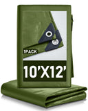 SmoothNovelty 1 Pcs Large Waterproof Tarp 10 x 12 ft Heavy Duty 5.5 Mil Thick Poly Tarpaulin with Grommets Multipurpose Protecti