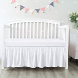 Crib Bed Skirt 14 Drop, Fits 28x52 Crib, Adjustable, White
