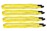 Mytee Products 4 Pack 1 x8 Web Lifting Sling 3200 LBS WLL Vertical Lift Straps Falt Eye & Eye 2Ply Choker (2500# WLL) &