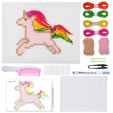 Picknmake Cross Stitch Kit For Kids | Beginner Diy Unicorn Embroidery Craft Kit | Diy Learning & Hobby Craft Kit | Includes Plas