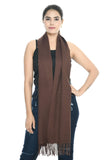 Manra Women Girls Ladies Kashmiri Woolen Plain Scarves (Brown)