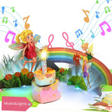Ecloverlife Musical Birthday Cards for Girl, 3D Pop-Up Fairy Cards with Lights & Blowable Candles - Birthday Gifts for 2/3/4/5/6