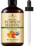 Handcraft Blends Cold-Pressed Organic Pumpkin Seed Oil in Glass Bottle - 4 Fl Oz - 100% Pure and Natural - Premium Grade Carrier