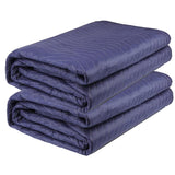 U HOMOVING 2 Pack Heavy Duty 80x72 Quilted Moving Blankets, Blue