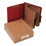 ACCO Pressboard 20Point Classification Folder, Ltr, 8Section, Earth Red, 10/Box