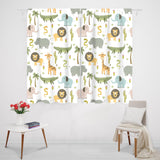 MESHELLY Baby Boys Safari Animals Curtains 42 W X 45H Inch Rod Pocket Kids Bedroom Decor Cartoon Lion for Nursery Child Woodland Jungle Wildlife Printed Living Room Window Drapes Fabric-New