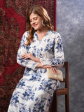 Anni Designer Women'S Rayon Blend Straight Printed Kurta With Pant (Pivar White-Vks02_Xl_White_X-Large),White,XL,,,