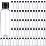 Zhehao 200 Pcs 2 oz Clear Plastic Empty Bottles Small Travel Size Bottles with Flip Cap Empty Transparent Dispenser Container fo