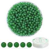 ZHFMLY 600pcs 6MM Green Glass Beads Handcrafted Round Lampwork Smooth Loose Bracelet Beads for DIY Jewelry Making