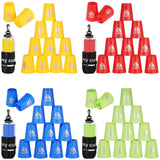 yeesport 48 PCS Sport Stacking Cups with Horse Pattern, Sport Training Game for Challenge Competition, Plastic Stacking Cups, Cl