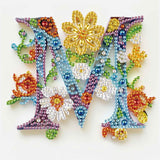 MVVMTOP Diamond Painting Kit, 5D DIY Letter M, Special Shape Crystal Artificial Diamond Art Partial Mosaic Handicraft for Beginn
