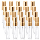 Xthrotsenk 20 Pack 5ml Atomizer Glass Spray Bottles Mini Spray Bottles Glass Perfume Bottle Decant Bottles Gold Mini Sample Bott