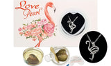 Flamingo Love Wish Pearl Kit Chain Necklace Kit Pendant Cultured Pearl in Kit Set with Stainless Steel Chain 16