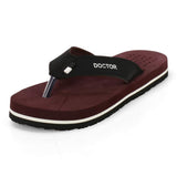 ORTHO JOY Mens Extra Soft Doctor Ortho Slippers, maroon, 9 UK