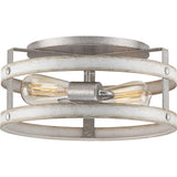 Progress Lighting Gulliver Collection 2-Light Whitewashed Farmhouse Flush Mount Ceiling Light, Galvanized, 6.50x14.37x14.37
