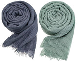 Icw WomenS Premium Wrinkle Ironless Crush Crinkled Cotton Summer Hemp Scarf Stoles Shawl Head Scarves For Girls Icw0022