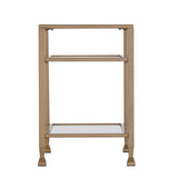 Sei Furniture Jaymes Metal & Glass 3-Tier End Table, Soft Gold