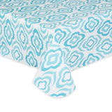 Blue Ikat Vinyl Tablecloth 60X84