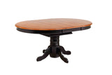 Sunset Trading Black Cherry Selections 7 Piece 48 Round To 66 Oval Extendable Dining Set | Butterfly Leaf Pedestal Table | C