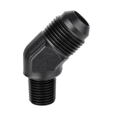 EVIL ENERGY 8AN Male Flare to 1/4 NPT Pipe 45 Degree Fitting Adapter Aluminum Black