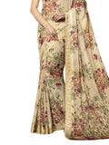 Satrani Womens Chiffon Saree (1026St401_Beige_Maroon)