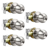 Lepushom 5 Pack Bathroom Door Knob, Door Knobs Interior Without Keys, Brushed Nickel Door Knobs for Bedroom and Office, Privacy