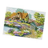 Calandis Cross Stitch Stamped Kit Garden Cottage Pattern Embroidery Needlepoint Craft