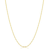 Womens Classic Rope Chain - 14k Gold 0.8mm Very Thin Lightweight Necklace