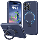 Vanxiliiy Compatible with iPhone 15 Pro Case Stand, Full Camera Protection Slim Liquid Silicone Phone Cases Fit for iPhone 15 Pr