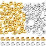 Beebeecraft 100Pcs 18K Gold Plated Brass Crimp Beads Charms Gold Silver Loose Rondelle Spacer Beads 4.5x3.5mm Metal Beading Find