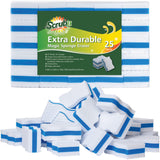 (25 Pack) Extra Durable Eraser Sponge by SCRUBIT Kitchen, Bathroom, Floor & Wall Cleaner Melamine Magic Cleaning Sponges Ex