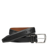 Johnston & Murphy MenS Topstiched Belt,Black,Size 42