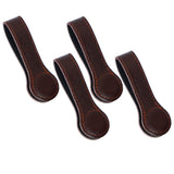 Sozize Leather Towel Clips - Magnetic Kitchen and Bathroom Accessory (4, Dark Brown)