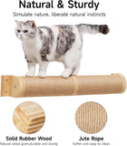 FUKUMARU Cat Scratching Post, 35 x 4.5 Inch Cats Walls Furniture, Rubber Wood Wall Mounted Kitten Scratcher Posts, Thicker Columns for Multi-Functions