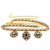 Latest Brass Golden Stone Stud Waist Belt (Brox112)