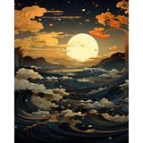 xackcme Ocean Wave Paint by Numbers for Adults - Landscapes Paint by Number on Canvas Without Frame, DIY Scenery Oil Painting fo