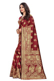 Sugathari Womens Art Silk Maroon Kanchipuram Saree (San Pari 63 Maroon)