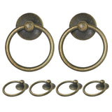 Zernmiarder 12pcs Antique Brass Ring Drawer Pulls, Vintage Cabinet Ring Handles, Metal Drawer Knobs for Dresser Drawers Cupboard