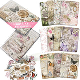 Kaciola 12PCS Inserts Cardstock for E-reader, 50PCS Stickers for Clear Case Insert, 6.9x4.8 Vintage Butterfly Theme Inserts Comp