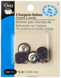 Dritz 9 NoSew Dungaree Buttons, Copper, 5/8Inch 4Count