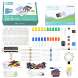 ELECFREAKS microbit Starter Kit 24 Accessories Micro:bit Basic Coding Electronics Kit, microbit Makecode Learning Kit with Guida