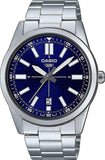 Casio MTPVD02D2E Mens Stainless Steel Blue Dial 3Hand Analog Sporty Watch