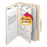 Manila Classification Folders with 2/5 Right Tab, Legal, SixSection, 10/Box
